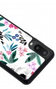 Samsung A-02 Beyaz Çiçek Tasarımlı Glossy Telefon Kılıfı