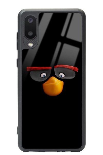 Samsung A-02 Black Angry Birds Tasarımlı Glossy Telefon Kılıfı