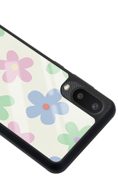 Samsung A-02 Nude Çiçek Tasarımlı Glossy Telefon Kılıfı