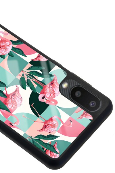 Samsung A-02 Retro Flamingo Duvar Kağıdı Tasarımlı Glossy Telefon Kılıfı