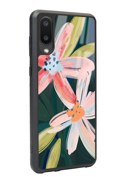 Samsung A-02 Suluboya Çiçek Tasarımlı Glossy Telefon Kılıfı