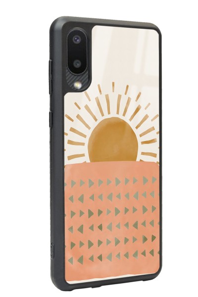 Samsung A-02 Suluboya Güneş Tasarımlı Glossy Telefon Kılıfı