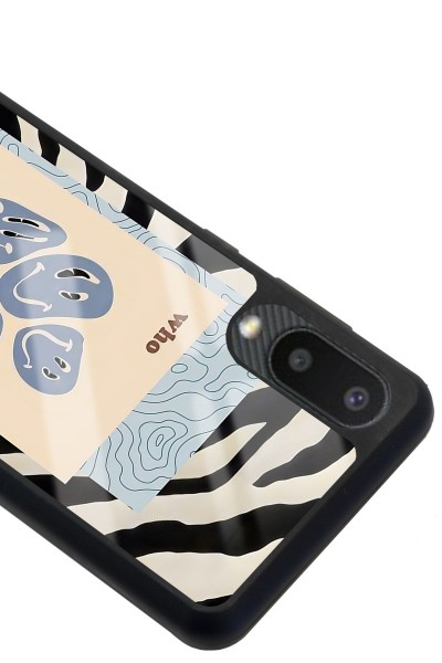 Samsung A-02 Zebra Emoji Tasarımlı Glossy Telefon Kılıfı