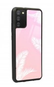 Samsung A-02s Beyaz Palmiye Tasarımlı Glossy Telefon Kılıfı