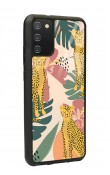Samsung A-02s Çiçekli Leopar Tasarımlı Glossy Telefon Kılıfı