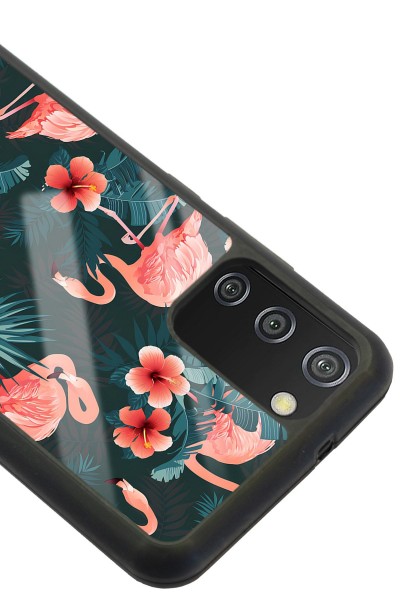 Samsung A-02s Flamingo Leaf Tasarımlı Glossy Telefon Kılıfı