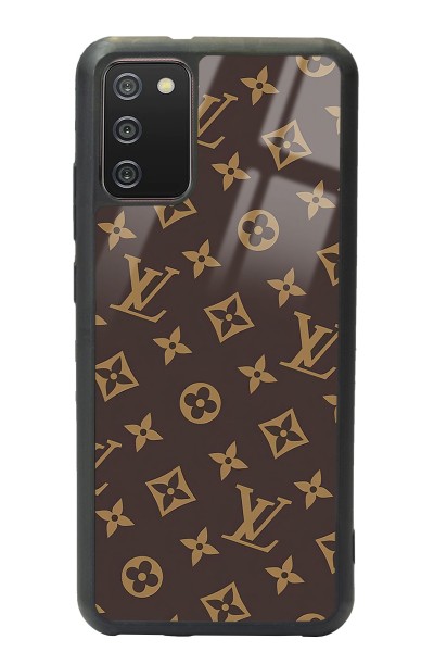 Samsung A-02s Kahverengi Lv Tasarımlı Glossy Telefon Kılıfı