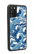 Samsung A-02s Mavi Dalga Tasarımlı Glossy Telefon Kılıfı
