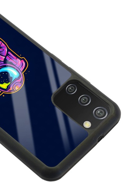 Samsung A-02s Neon Astronot Tasarımlı Glossy Telefon Kılıfı