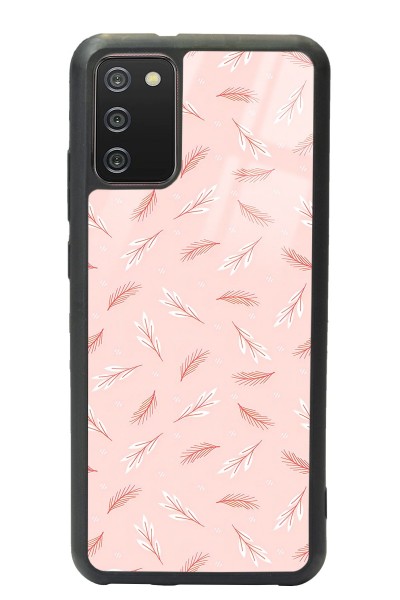 Samsung A-02s Pudra Yapraklı Tasarımlı Glossy Telefon Kılıfı