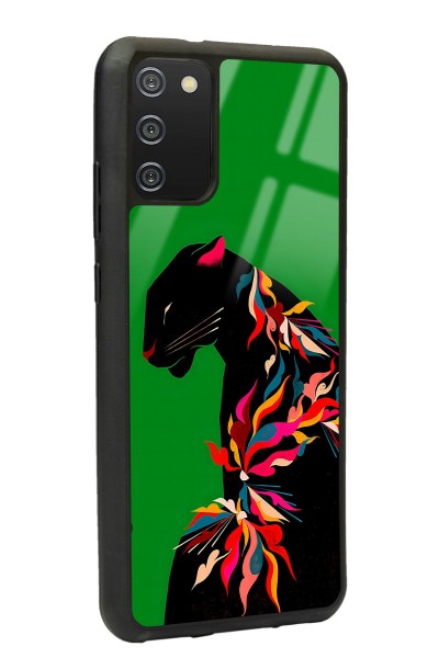 Samsung A-02s Renkli Leopar Tasarımlı Glossy Telefon Kılıfı