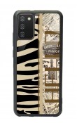 Samsung A-02s Zebra Gazete Tasarımlı Glossy Telefon Kılıfı