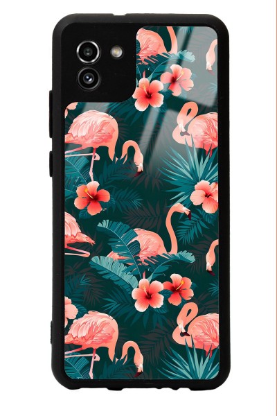 Samsung A-03 Flamingo Leaf Tasarımlı Glossy Telefon Kılıfı