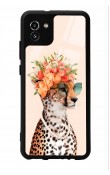 Samsung A-03 Influencer Leopar Kedi Tasarımlı Glossy Telefon Kılıfı