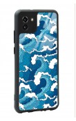 Samsung A-03 Mavi Dalga Tasarımlı Glossy Telefon Kılıfı