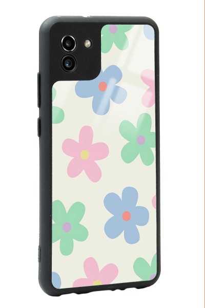 Samsung A-03 Nude Çiçek Tasarımlı Glossy Telefon Kılıfı