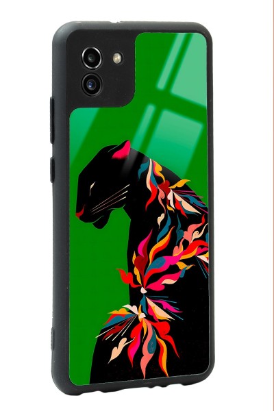Samsung A-03 Renkli Leopar Tasarımlı Glossy Telefon Kılıfı