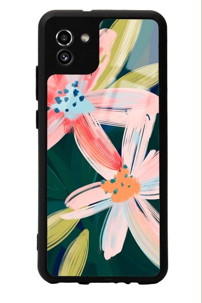 Samsung A-03 Suluboya Çiçek Tasarımlı Glossy Telefon Kılıfı
