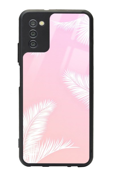 Samsung A-03s Beyaz Palmiye Tasarımlı Glossy Telefon Kılıfı
