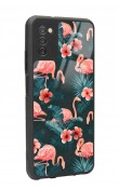 Samsung A-03s Flamingo Leaf Tasarımlı Glossy Telefon Kılıfı
