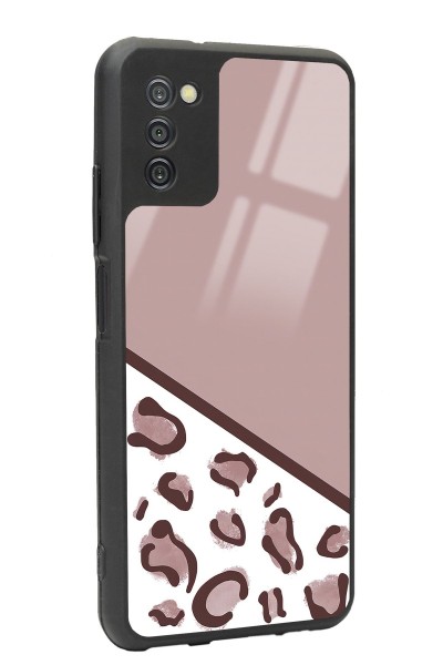 Samsung A-03s Kahve Leopar Tasarımlı Glossy Telefon Kılıfı