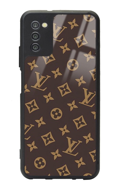 Samsung A-03s Kahverengi Lv Tasarımlı Glossy Telefon Kılıfı