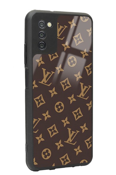 Samsung A-03s Kahverengi Lv Tasarımlı Glossy Telefon Kılıfı