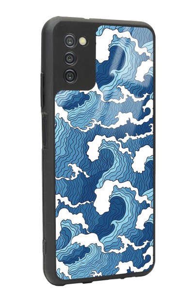Samsung A-03s Mavi Dalga Tasarımlı Glossy Telefon Kılıfı