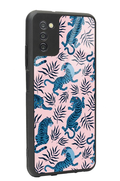 Samsung A-03s Mavi Kaplan Tasarımlı Glossy Telefon Kılıfı