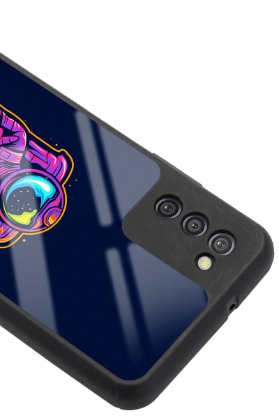Samsung A-03s Neon Astronot Tasarımlı Glossy Telefon Kılıfı