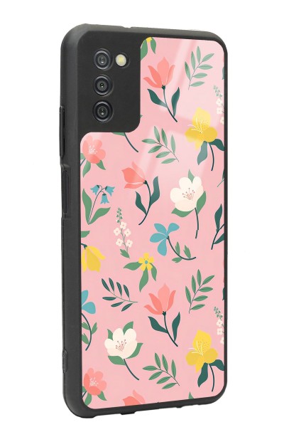 Samsung A-03s Pinky Flowers Tasarımlı Glossy Telefon Kılıfı