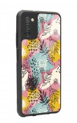 Samsung A-03s Retro Çizgi Çiçek Tasarımlı Glossy Telefon Kılıfı