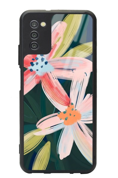 Samsung A-03s Suluboya Çiçek Tasarımlı Glossy Telefon Kılıfı