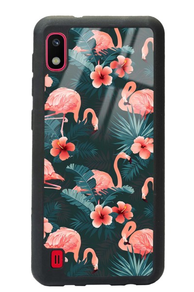 Samsung A-10 Flamingo Leaf Tasarımlı Glossy Telefon Kılıfı