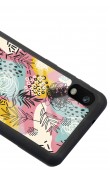 Samsung A-10 Retro Çizgi Çiçek Tasarımlı Glossy Telefon Kılıfı