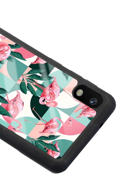 Samsung A-10 Retro Flamingo Duvar Kağıdı Tasarımlı Glossy Telefon Kılıfı