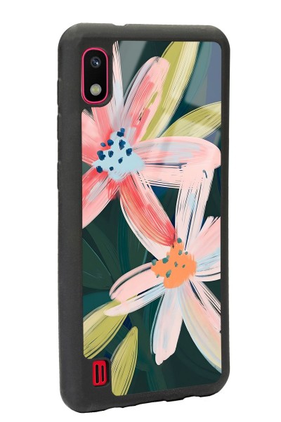 Samsung A-10 Suluboya Çiçek Tasarımlı Glossy Telefon Kılıfı