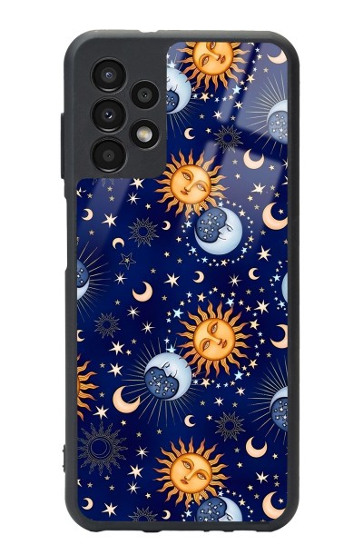 Samsung A-13 Ay Güneş Pijama Tasarımlı Glossy Telefon Kılıfı