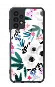 Samsung A-13 Beyaz Çiçek Tasarımlı Glossy Telefon Kılıfı