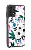 Samsung A-13 Beyaz Çiçek Tasarımlı Glossy Telefon Kılıfı