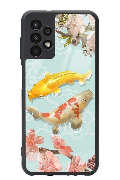 Samsung A-13 Koi Balığı Tasarımlı Glossy Telefon Kılıfı