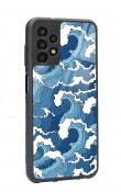 Samsung A-13 Mavi Dalga Tasarımlı Glossy Telefon Kılıfı