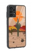 Samsung A-13 Retro Kaktüs Güneş Tasarımlı Glossy Telefon Kılıfı