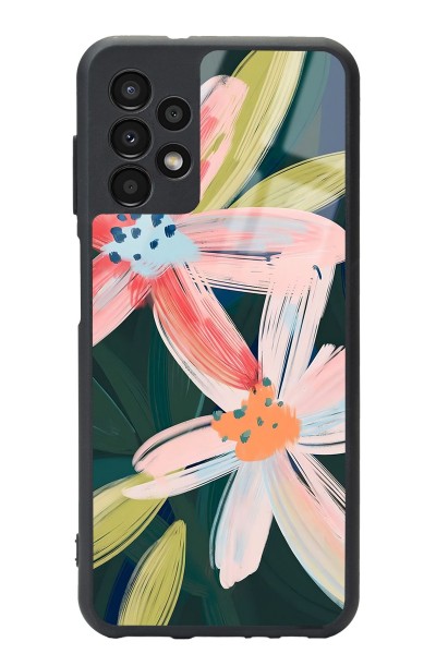 Samsung A-13 Suluboya Çiçek Tasarımlı Glossy Telefon Kılıfı