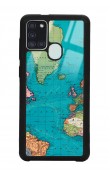 Samsung A-21s Atlantic Map Tasarımlı Glossy Telefon Kılıfı