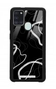 Samsung A-21s Black Wave Tasarımlı Glossy Telefon Kılıfı