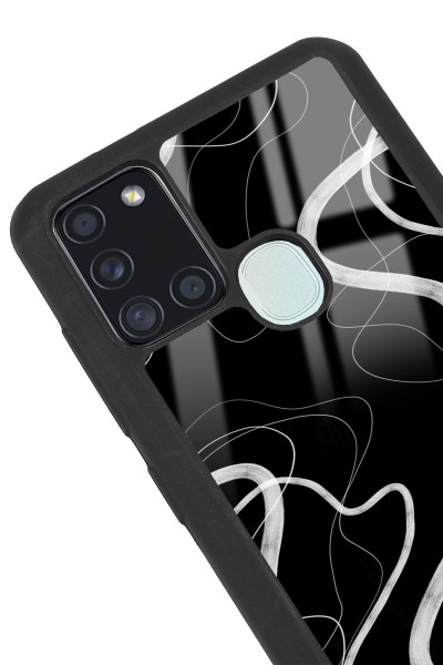 Samsung A-21s Black Wave Tasarımlı Glossy Telefon Kılıfı