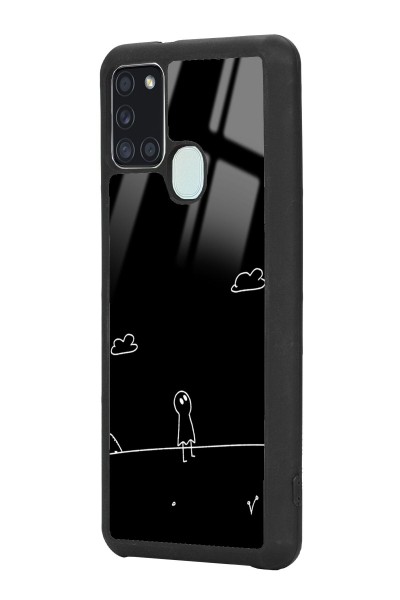 Samsung A-21s Doodle Casper Tasarımlı Glossy Telefon Kılıfı