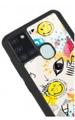 Samsung A-21s Doodle Emoji Tasarımlı Glossy Telefon Kılıfı