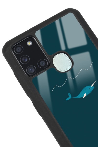 Samsung A-21s Doodle Fish Tasarımlı Glossy Telefon Kılıfı